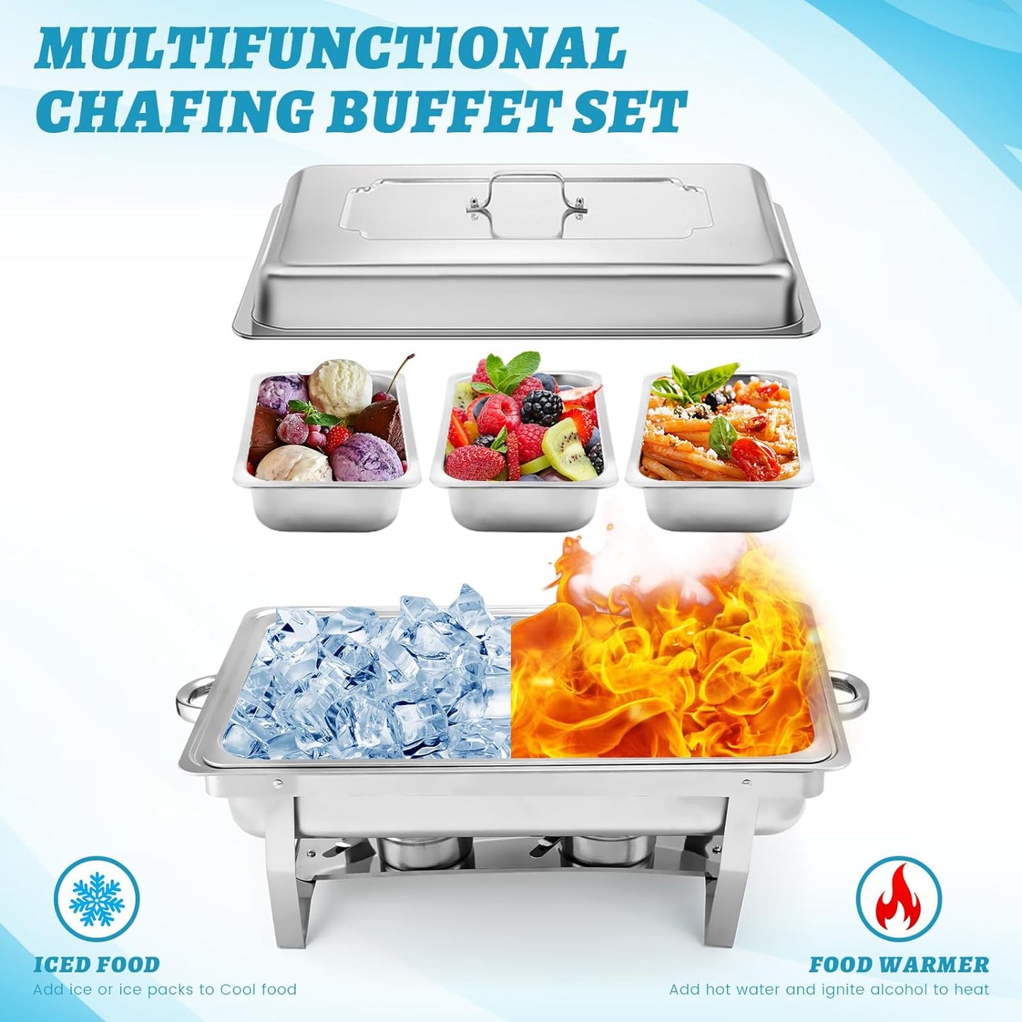11L Stainless Steel Chafing Dish Food Warmer for Buffet