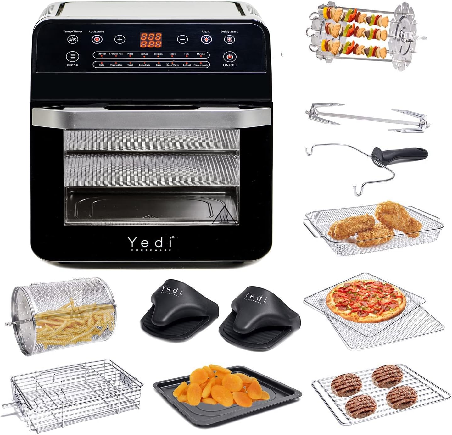 12.7 QT Yedi Air Fryer Oven with Rotisserie and Dehydrator