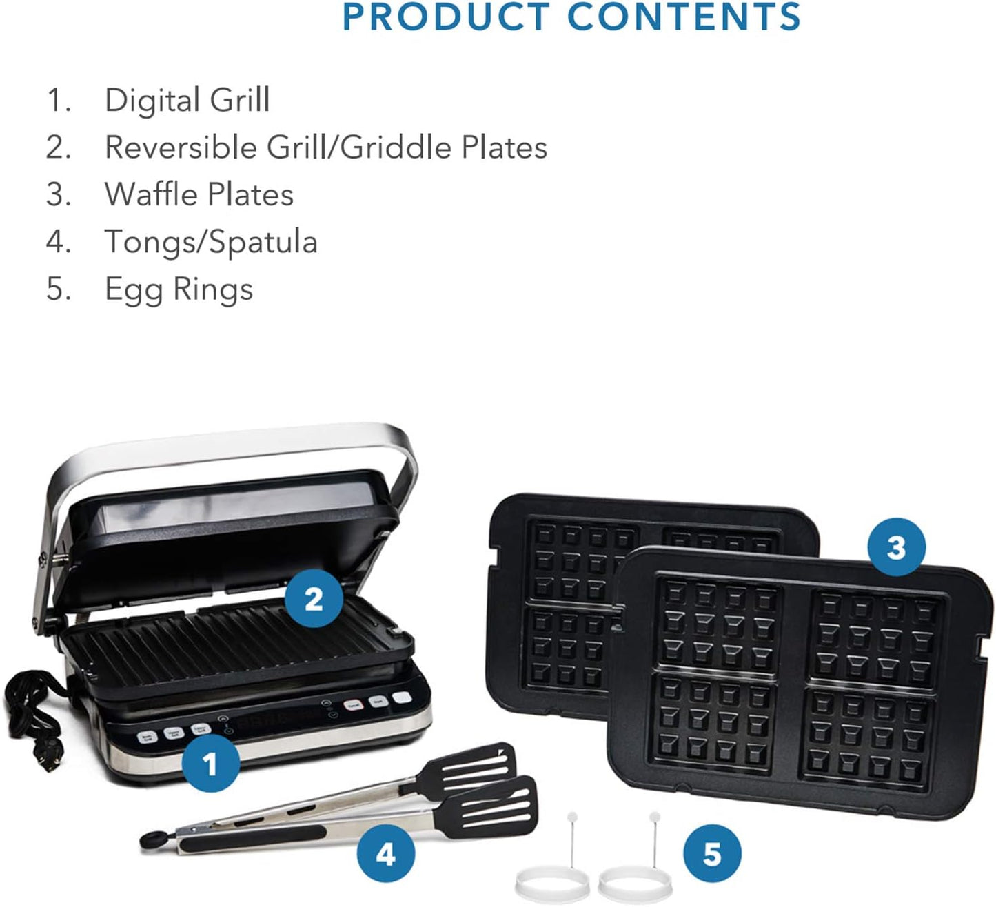 Yedi Total Package 6-in-1 Digital Grill, Waffle Maker, Panini Press