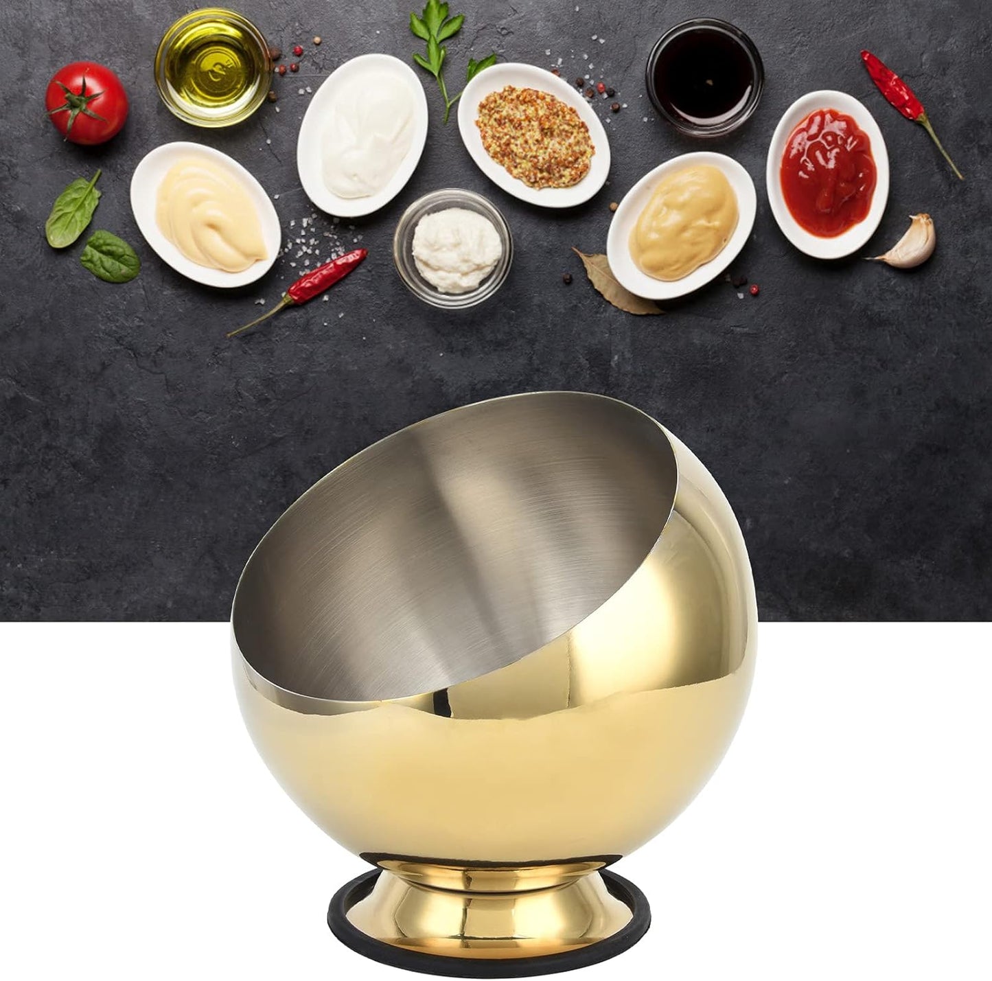 22cm Gold Saucer Bowl For Sauce, Snack, Appetizers