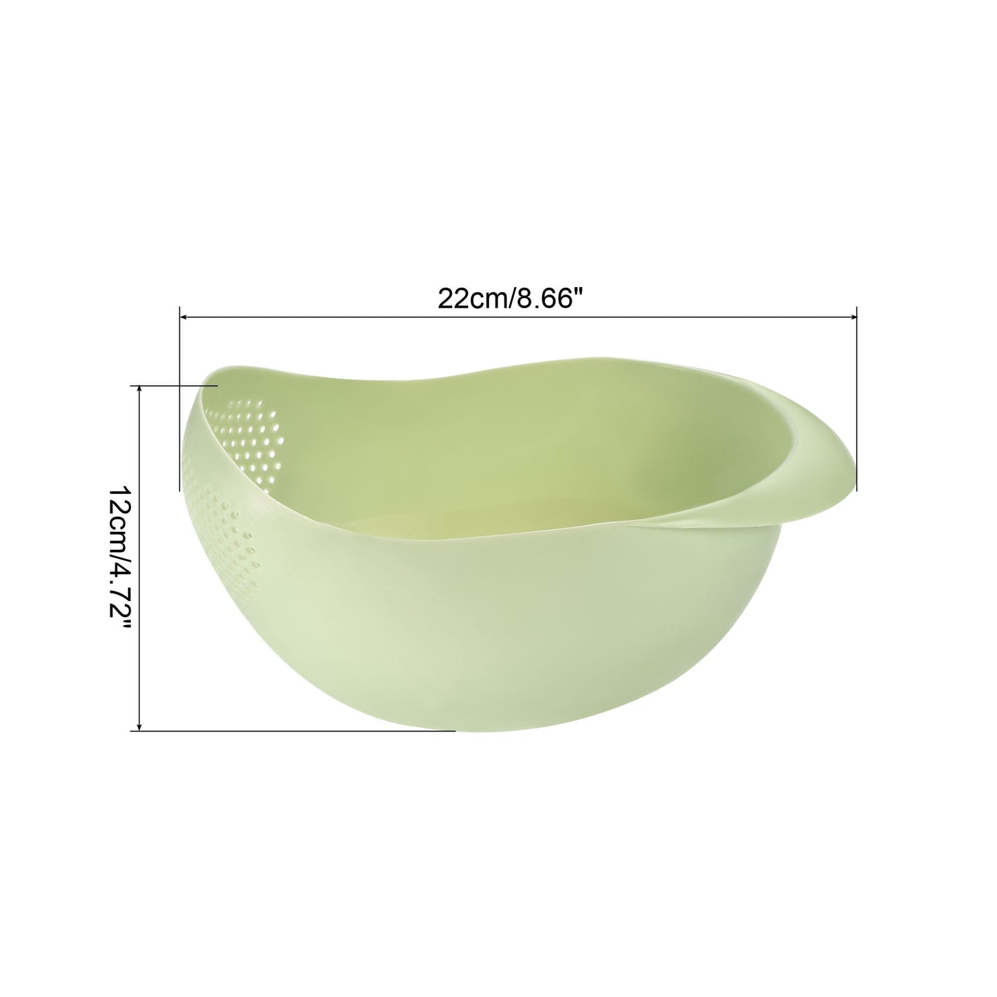 2 PC Plastic Colander Set - White & Green