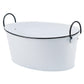 13.8” Oval White Bucket with Black Rim & Handle