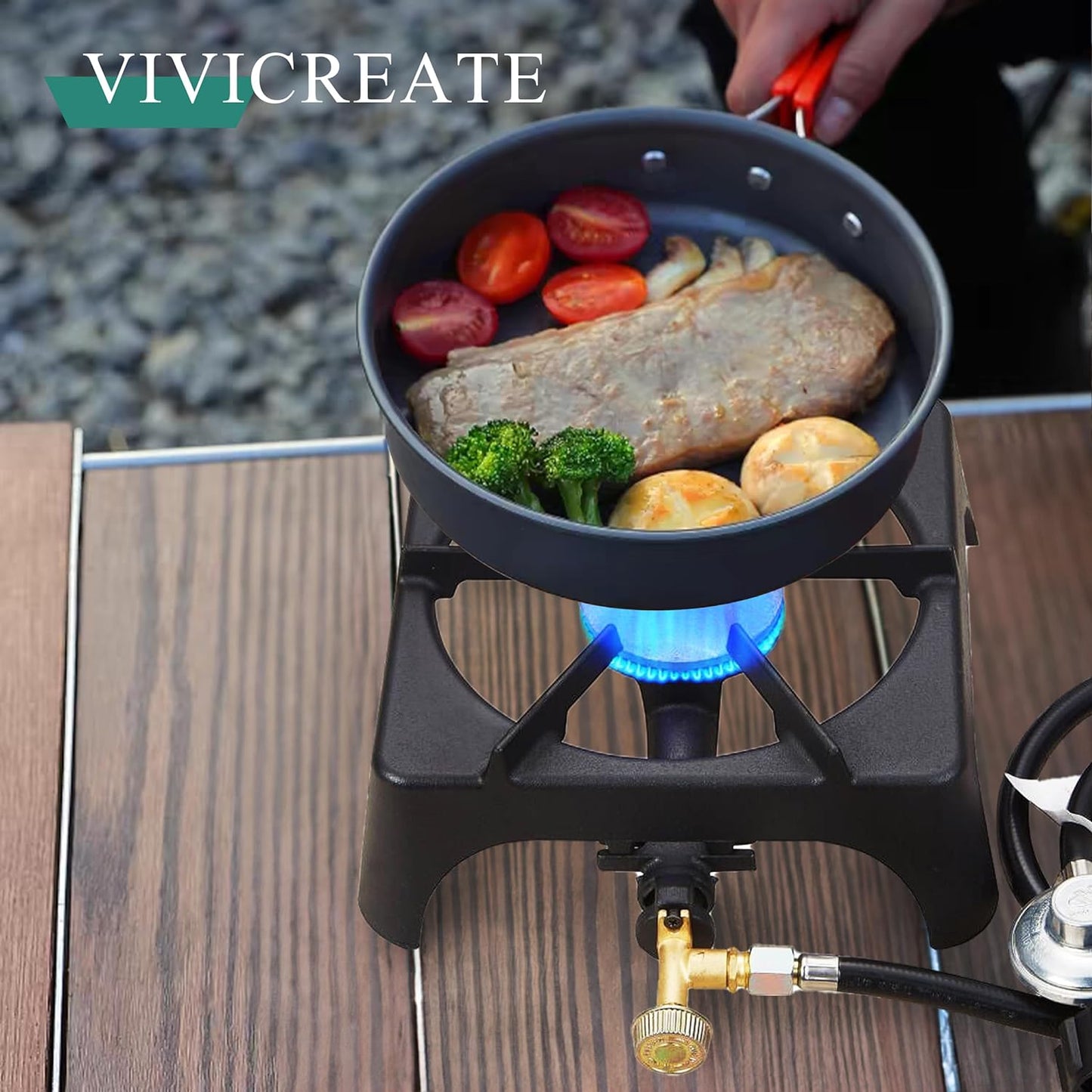 Vivicreate 10000 BTU Propane Camping Outdoor 1 Burner Gas Stove
