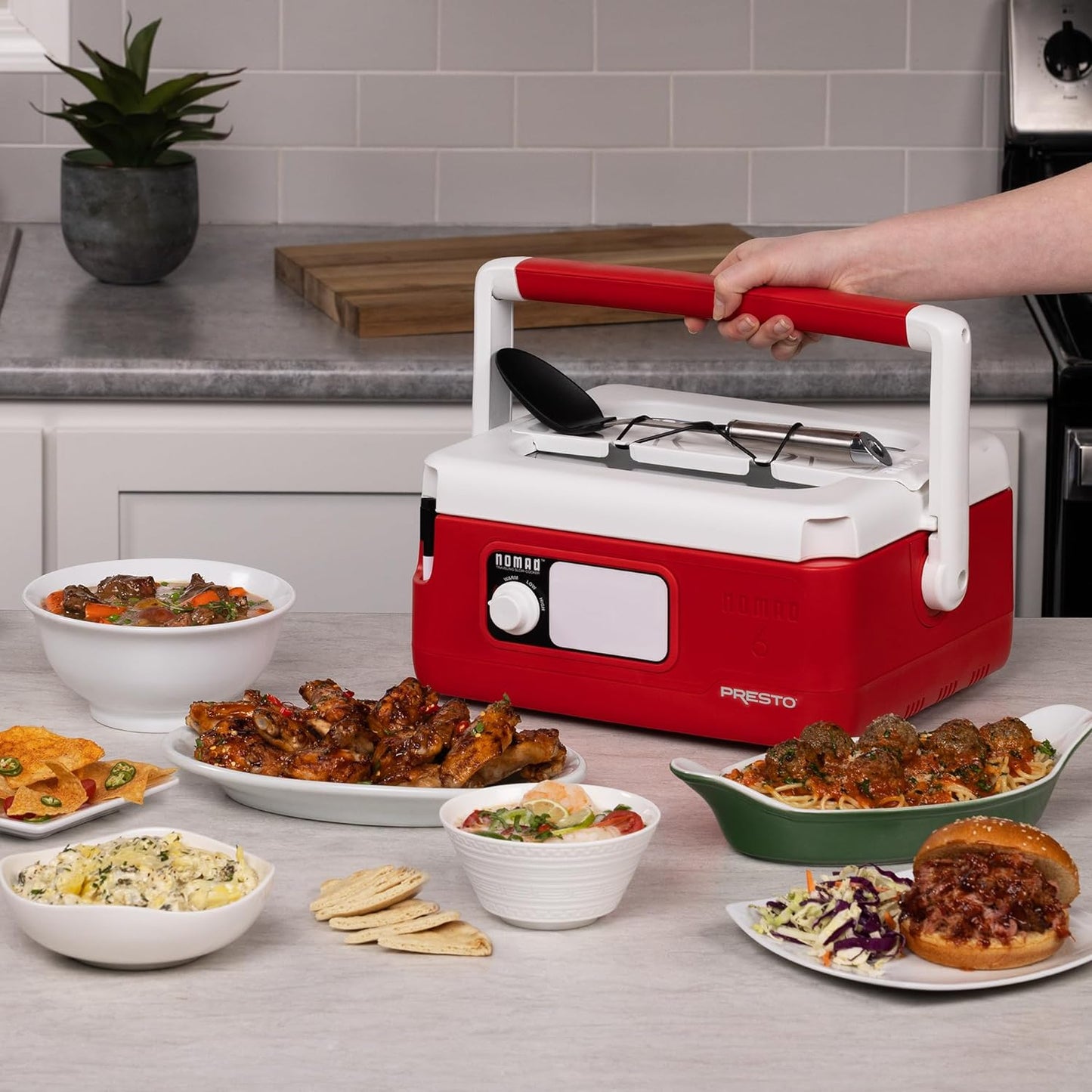 Presto 6 QT Red Traveling Slow Cooker