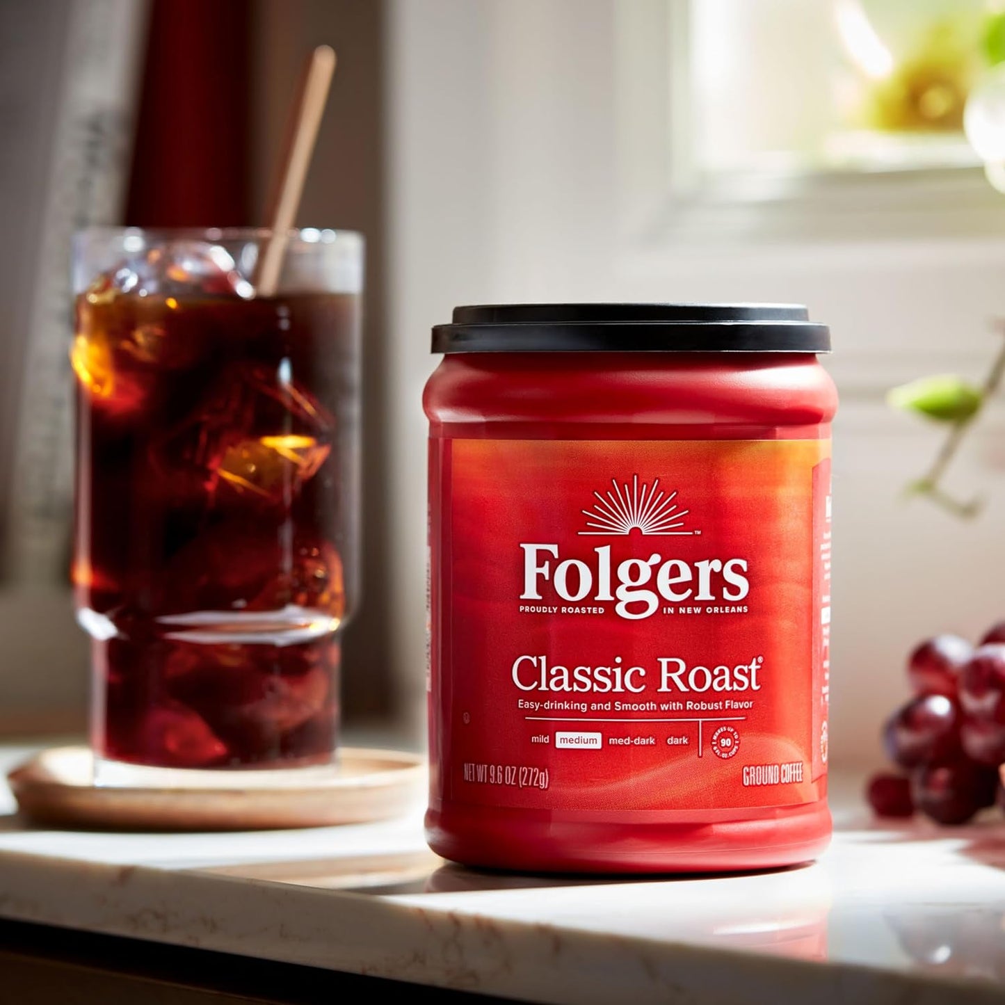 9.6 oz Folgers Classic Roast Medium Roast Ground Coffee