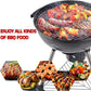 17" Round Portable BBQ Charcoal Grill Set (Free Gifts: Grilling Skillet & 3 Spices)