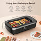 Smokeless Indoor Grill-Electric Grill with Tempered Glass Lid