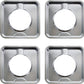 4 PC Chrome Square Gas Range Drip Pan