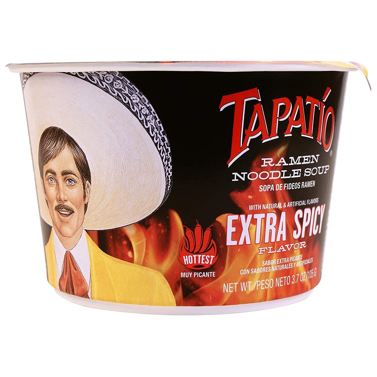 6 PC Tapatio Ramen Noodle Soup Big Bowl Extra Spicy Flavor