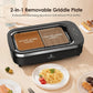 Smokeless Indoor Grill-Electric Grill with Tempered Glass Lid