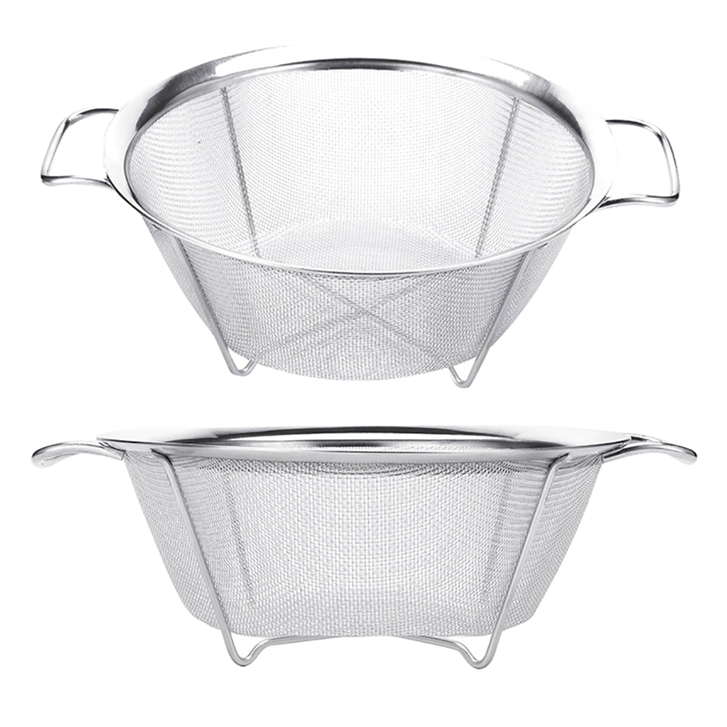 3 PC Stainless Steel Double Handles Strainer / Colander