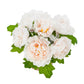 Artificial Flower Pink Roses, White Mason Jar Planter, 9"
