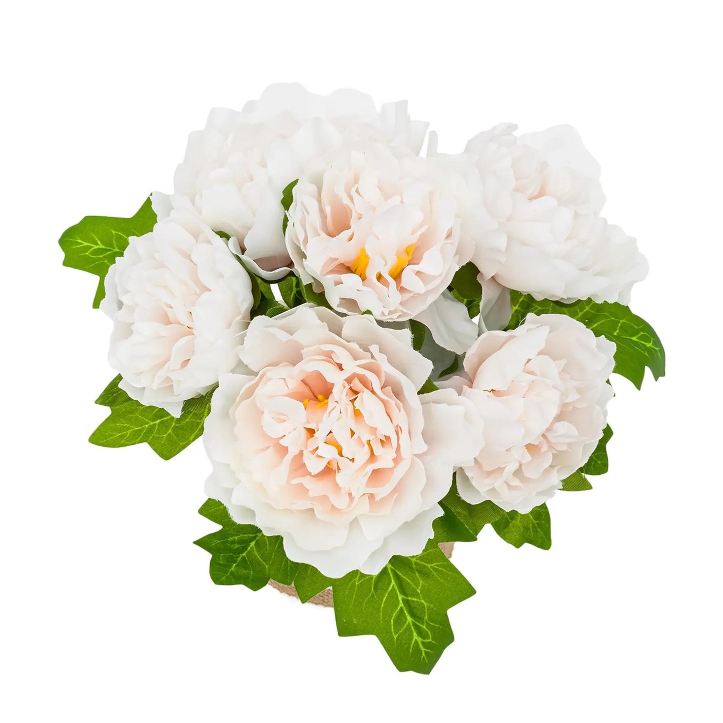 Artificial Flower Pink Roses, White Mason Jar Planter, 9"
