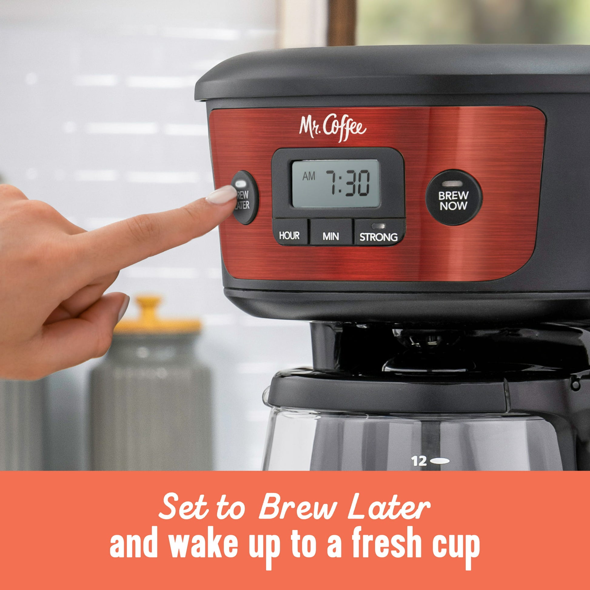 Mr. Coffee® 12-Cup Programmable Coffee Maker with Strong Brew Selector