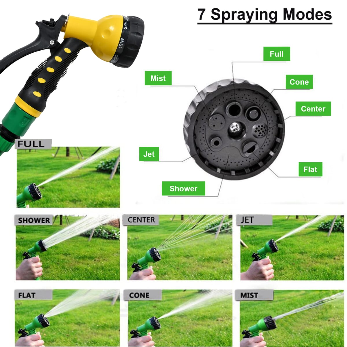 50 ft Green Auto Coil Water Hose