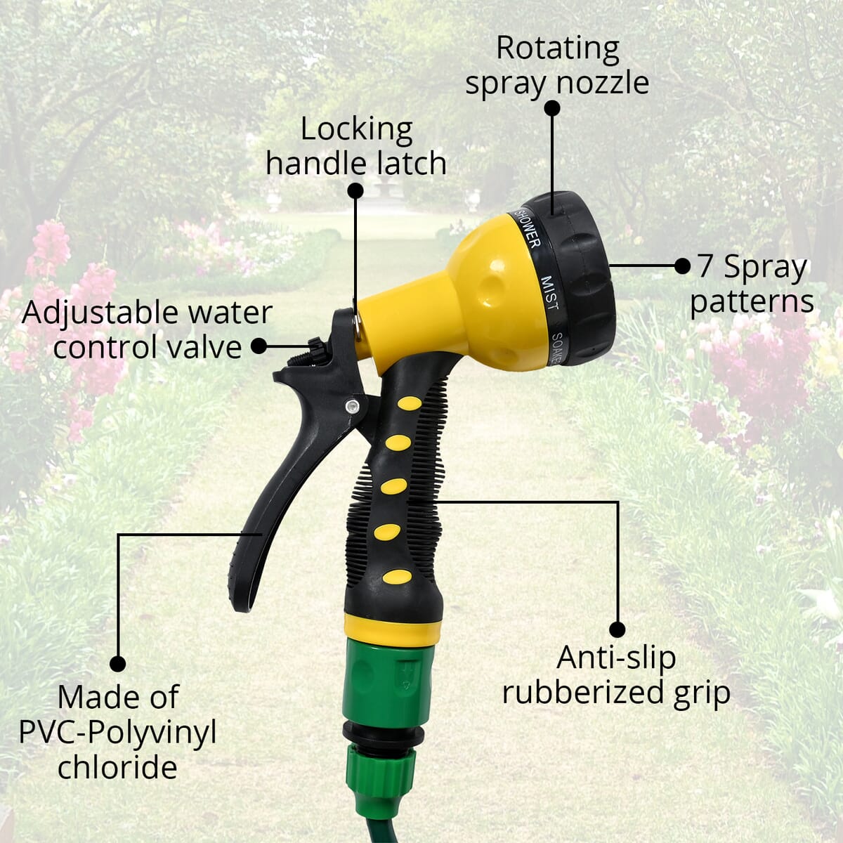 50 ft Green Auto Coil Water Hose