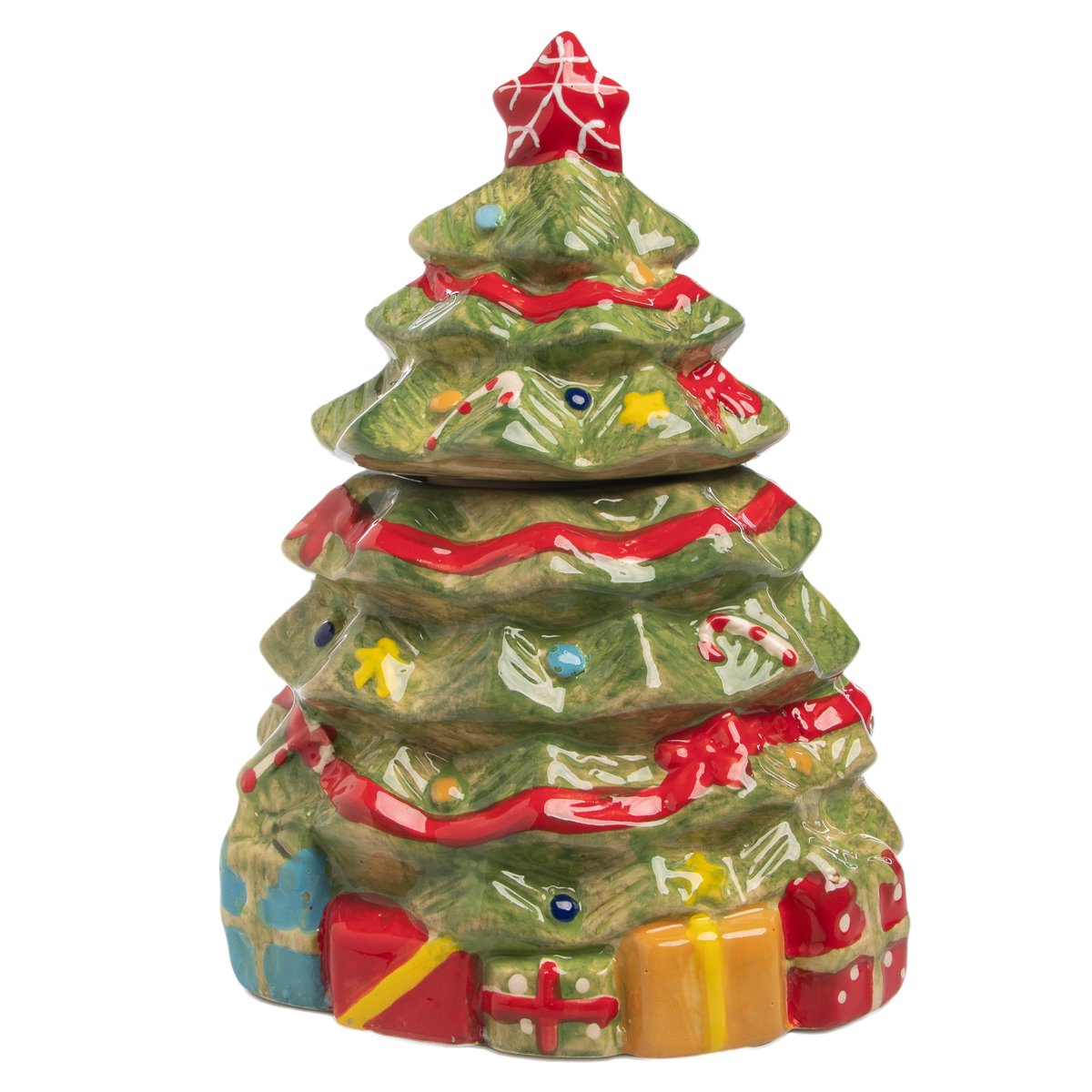 Mirthful Treats Christmas Tree Stoneware Cookie Jar