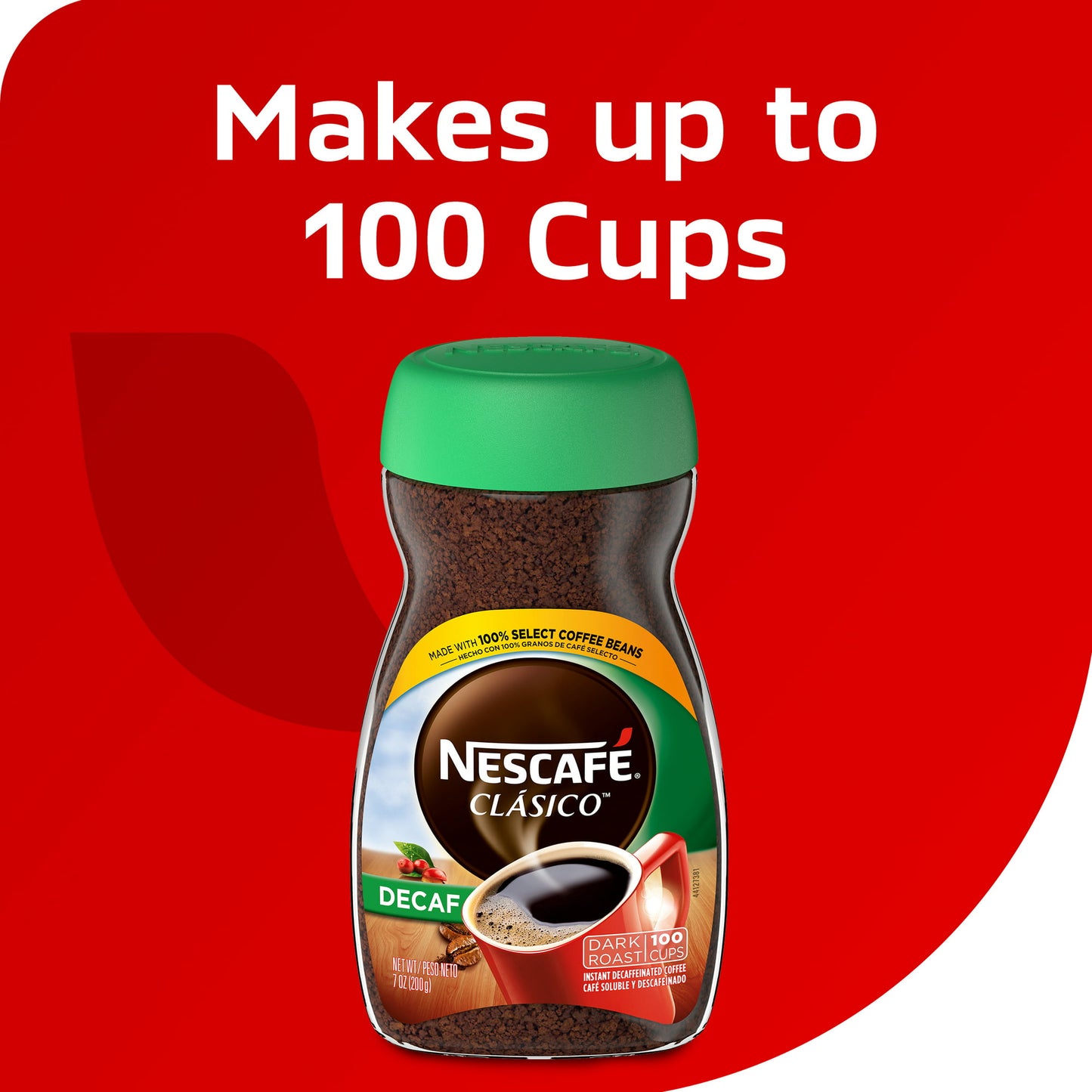 7 oz Nescafé Decaf Clasico, Dark Roast Instant Coffee Jar
