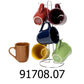 7 PC Gibson Home Everyday Contempo Hues Assorted Ceramic 15-Ounce Mug Set with Rack