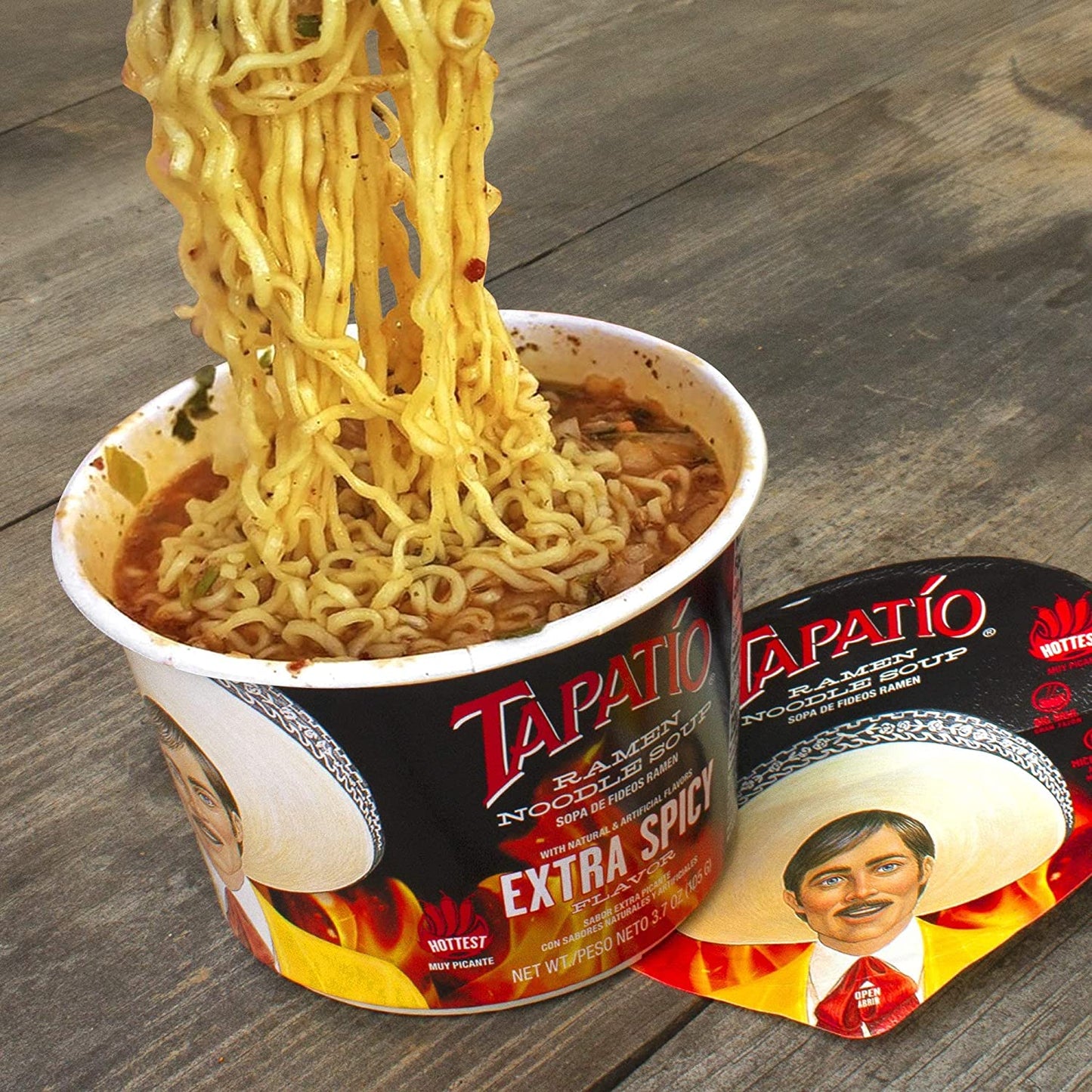 6 PC Tapatio Ramen Noodle Soup Big Bowl Extra Spicy Flavor