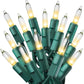 100 LED Warm White Clear Bulb with Green Wire