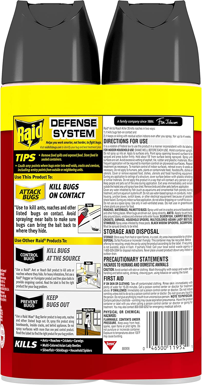 17.5 oz Raid Ant and Roach Outdoor Fresh Twin Pack