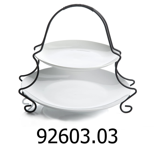 Gibson Elite Gracious Dining 2 Tier Serving Plate Set