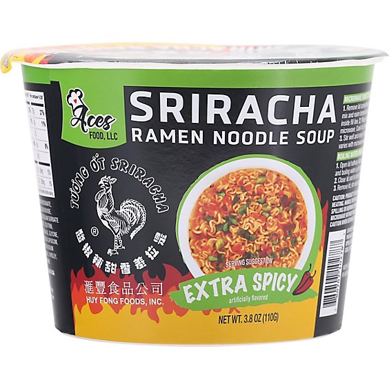 3.8 oz Tuong Ot Sriracha Extra Spicy Flavor Ramen Noodle Soup (Pack of 12)