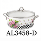 Floral Checkered Print with Glass Lid 5 qt Deep Pan
