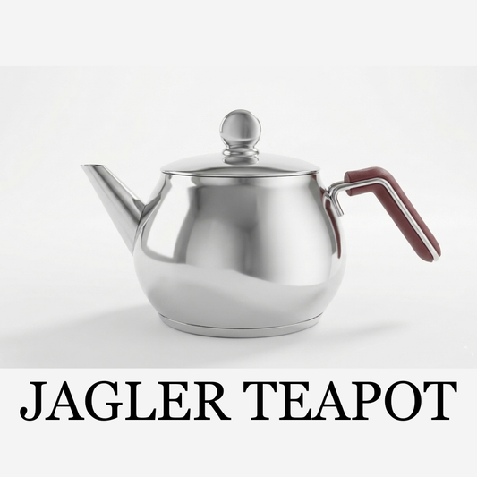 Jagler Stainless Steel 1.50Lt Tea Kettle with Wooden Handle - Jagler Tetera de Té de Acero Inoxidable de 1.50Lt con asa de Madera