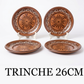 Handcrafted Terracotta Dinner Plate Set Traditional Floral Design (Set of 4) - Juego de Platos de Cena de Terracota Hechos a Mano Diseño Floral Tradicional (Set de 4)