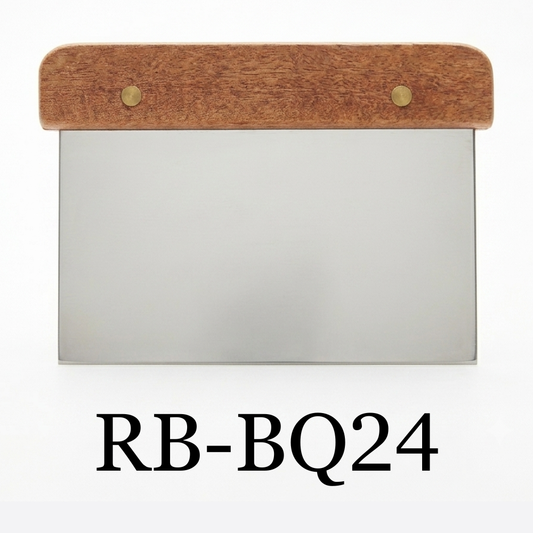 Stainless Steel Scraper with Wooden Handle-Rasqueta de Acero Inoxidable con Mango de Madera