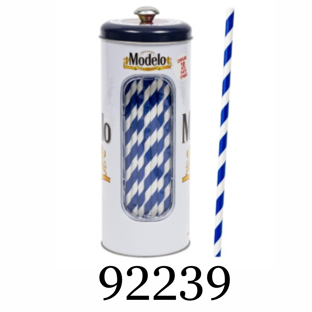 Modelo Straw Dispenser with 20 Count Paper Straws-Dispensador de Popotes Modelo