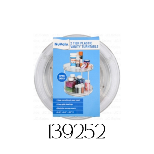 Nuvalu Plastic Beauty Vanity 2 Tier Turntable/Espejo de Belleza Plástica Nuvalu con Giratorio de 2 Niveles