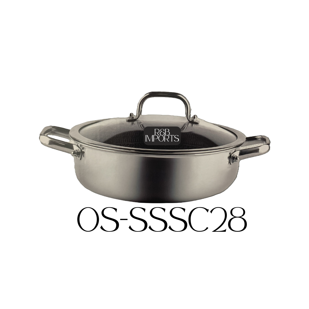 Tri-Ply Stainless Steel 28CM Shallow Casserole