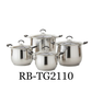 8 PC Stainless Steel Cookware Set With Silicone Handles