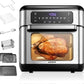 AIR FRYER AICOOK 11qt Air Fryer, 7-in-1 Functions with EvenCrisp Technology that Crisps, Broils, Bakes, Roasts, Dehydrates, Reheats & Rotisseries, Includes over  40 Recipes Book, Stainless Steel