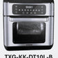 AIR FRYER AICOOK 11qt Air Fryer, 7-in-1 Functions with EvenCrisp Technology that Crisps, Broils, Bakes, Roasts, Dehydrates, Reheats & Rotisseries, Includes over  40 Recipes Book, Stainless Steel