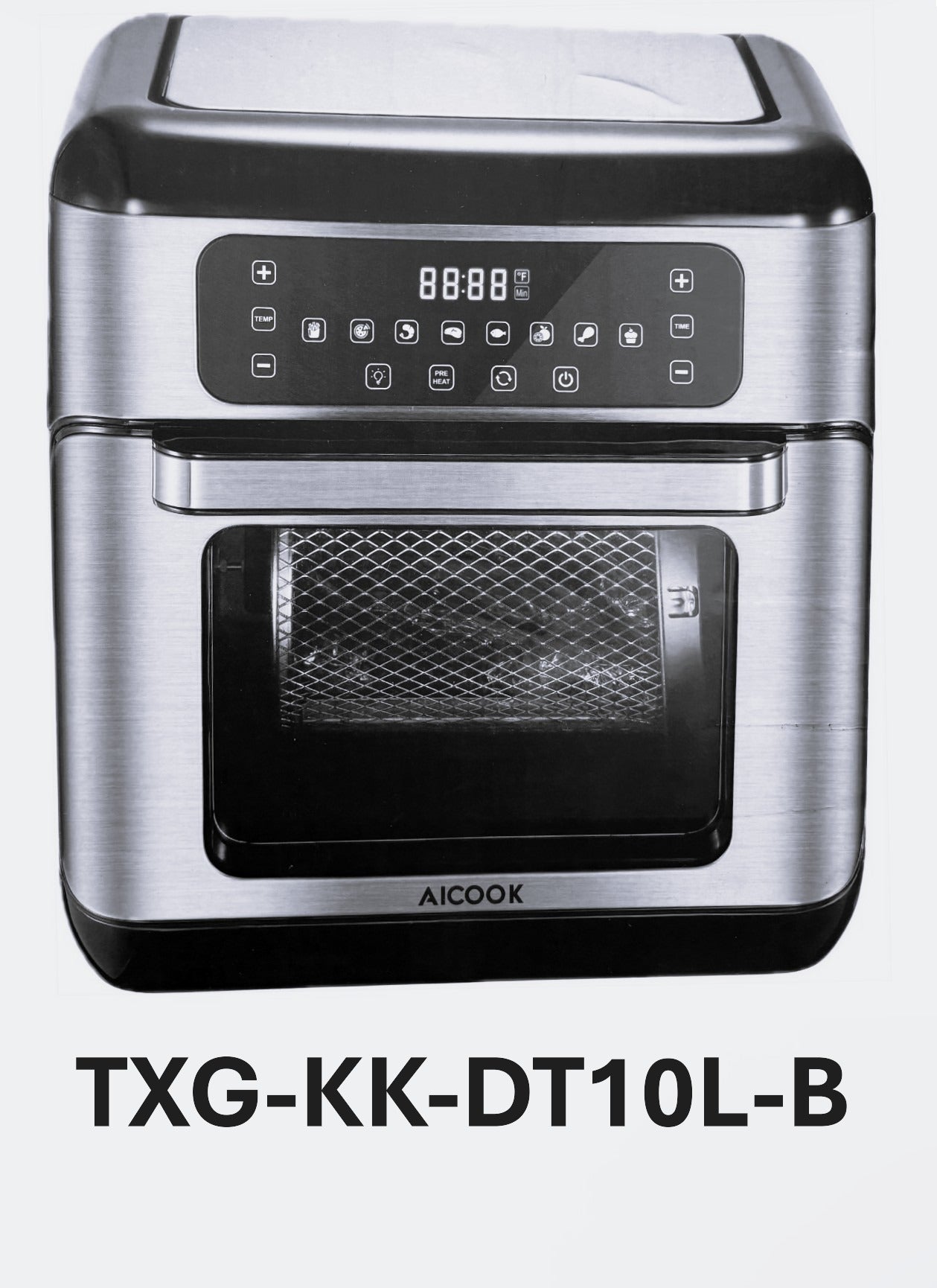 AIR FRYER AICOOK 11qt Air Fryer, 7-in-1 Functions with EvenCrisp Technology that Crisps, Broils, Bakes, Roasts, Dehydrates, Reheats & Rotisseries, Includes over  40 Recipes Book, Stainless Steel
