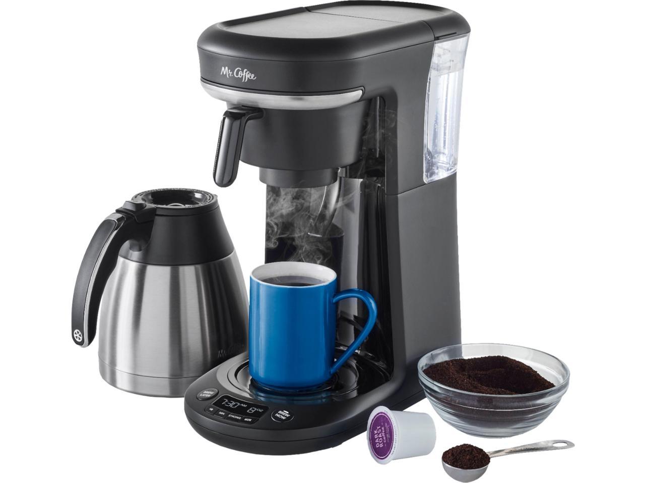 Mr. Coffee BVMC-SS12XTH Space-Saving Combo 10-Cup Coffee Maker and Pod  Single