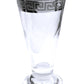 Glass Shot Dessert 2oz Cups with Silver Greek Key Trim, Set of 6, Footed Sundae Glasses