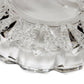 Crystal Glass Ashtray, Clear, Round Shape, Cut Glass Design with Decorative Pattern