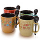 8 PC Mr. Coffee 14oz Café Americano Mug Set with Spoons