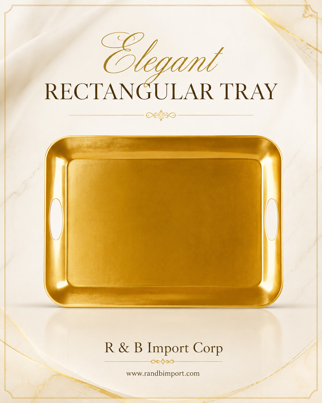 19.5X 14.5 RECTANGLE GOLD COLOR MELAMINE TRAY