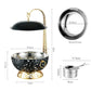 Stainless Steel Chafing Dish Buffet Service Sleek Black Gold Design Glass Cover with Handle Parties Weddings Catering 8L