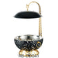 Round Chafing Dish Buffet Set, with Hanging Lid Black Gold Design Stainless Steel Chafing and Buffet Warmers Set for Catering Parties Birthday Wedding