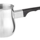 Stainless Steel Turkish Coffee Warmer Pot Set with Black Handle, 3 Pieces, 6oz 12oz 24oz, Silver