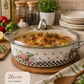 Floral-Checkered Print with Glass Lid 26cm Low Casserole