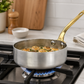 Stainless Steel 4.5" Mini Fry Pan with Gold Handle