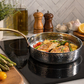 4.75" Stainless Steel Hammered Mini Fry Pan with Brass Handle